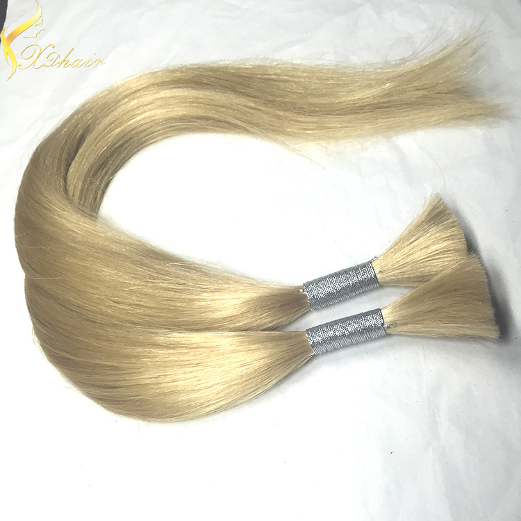 2016 new arrival last 12 months full cuticle double drawn blonde silky straight hair bulk russian