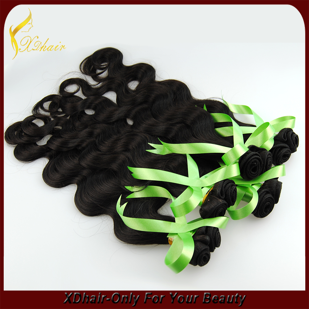 6A Factory Wholesale Brazilian Virgin Hair Body Wave Hair Human Hair Weft #1 Color Hair Weave Extensions