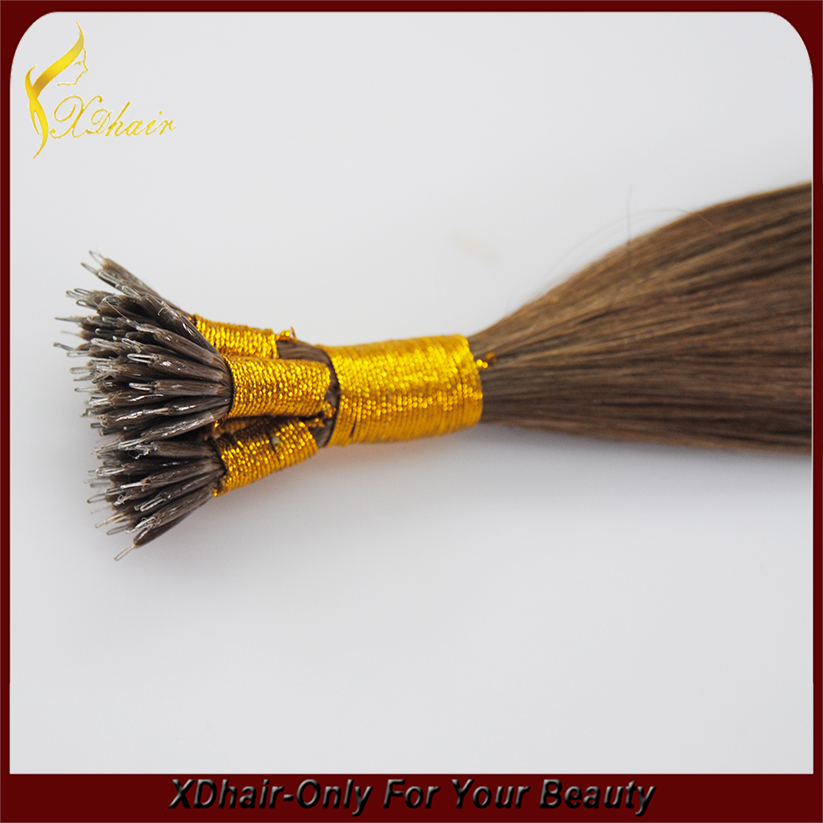 7a top quality 100% virgin brazilian hair nano ring hair extensions russian virgin hair extensions