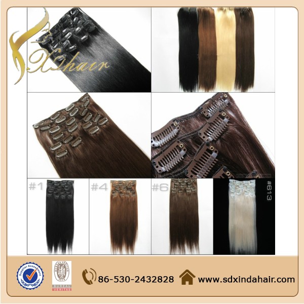 8 Inch - 22 Inch Wholesale Clip In Hair Extension Pure Virgin Indian Remy Hair For African American Black Women