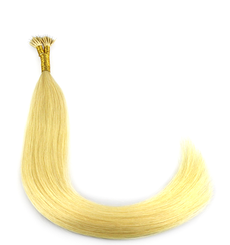 8a grade #27 light blonde color indian temple hair virgin brazilian remy human hair nano link ring hair extension