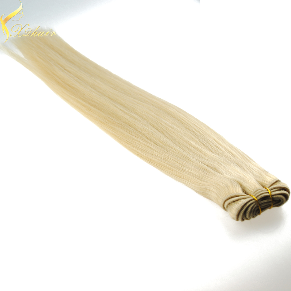 AAAAAAA grade best price double drawn full ends tangle free blonde hair extension