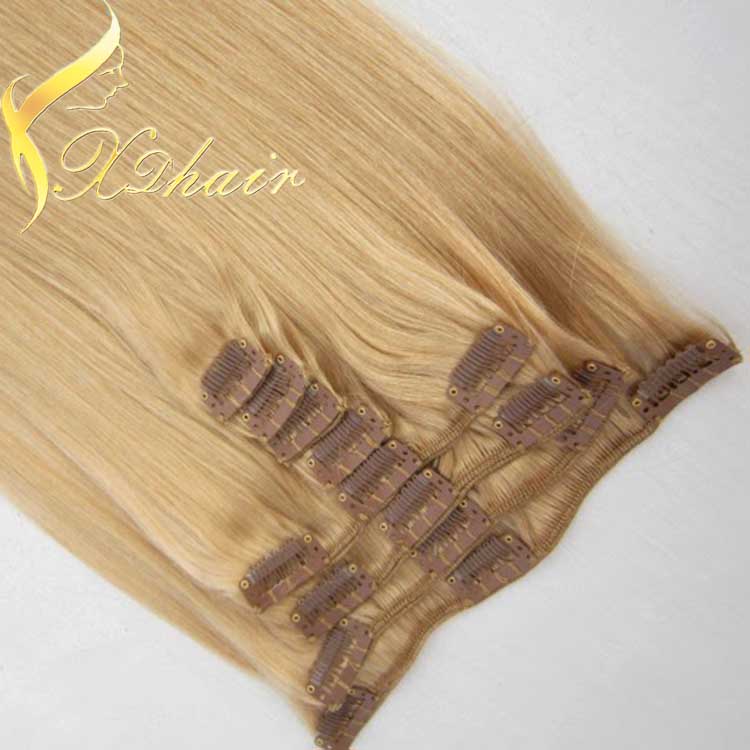 Alibaba China Free Shipping 2015 Hot Selling Factory Price triple weft clip in hair extension