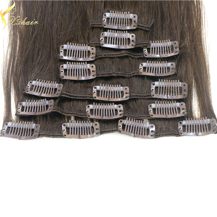 Alibaba China Free Shipping 2016 Hot Selling Factory remy human hair clip in extensions 200g