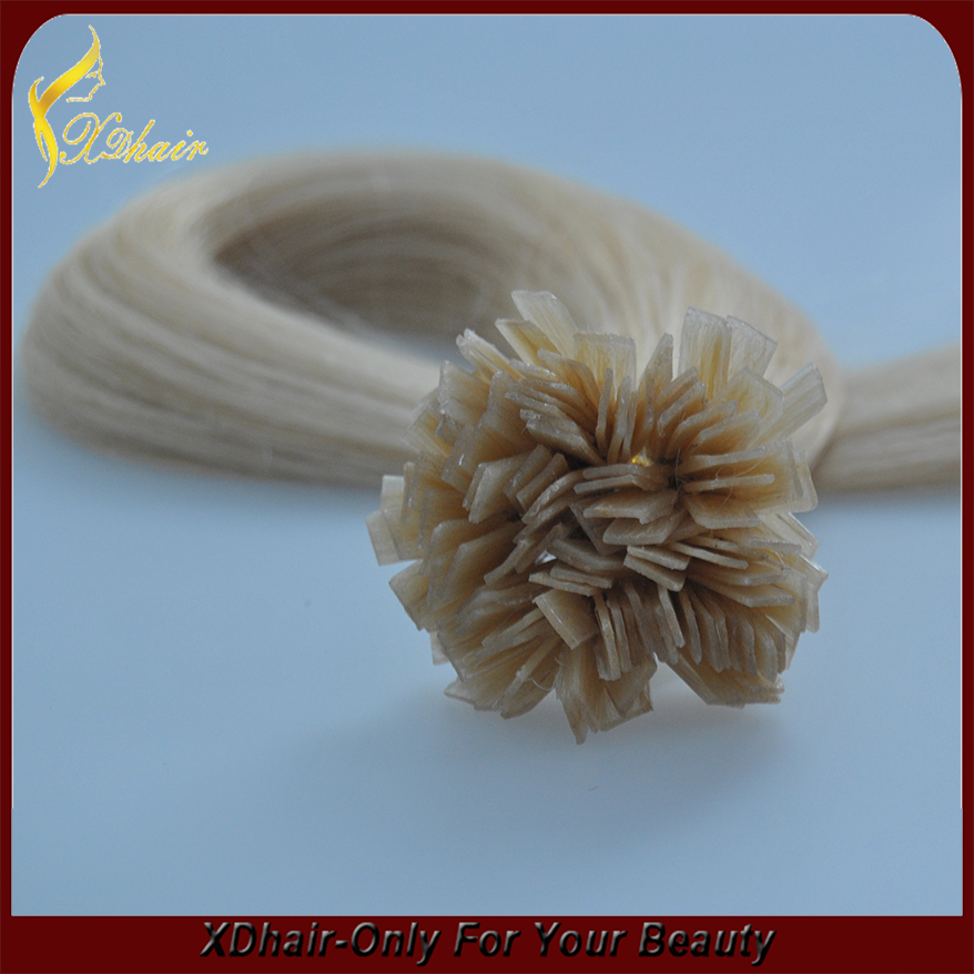Beste Kwaliteit 100% Virgin Remy Russian Flat Tip Double Drawn Hair Extension Per-gebonden Flat Tip Hair