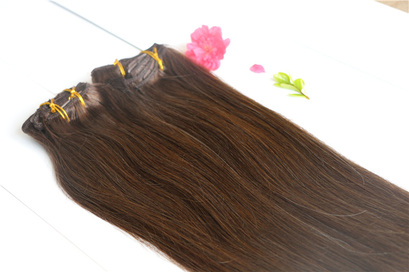 Best Selling Strong Double Mixed Color clip in human Hair Extension natural Color