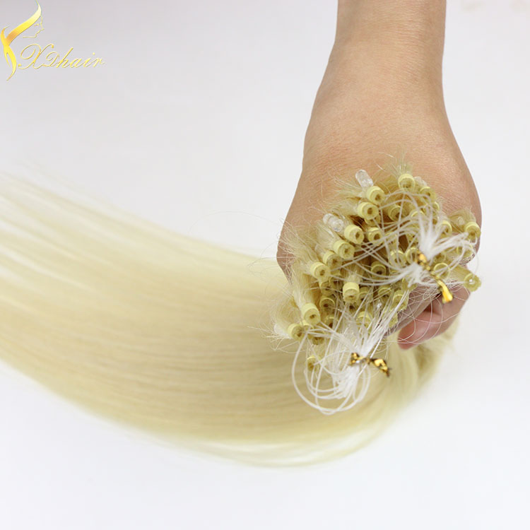 Best quality no shedding no tangle top grade wholesale micro ring hair extensions dark blonde