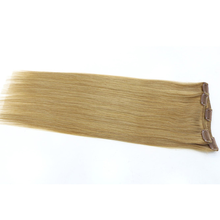 Best selling double weft double drawn cheap virgin remy clip in hair extension dropshipping