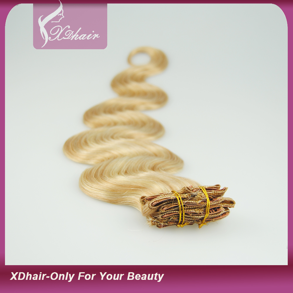 Body Wave Clip in Hair Extensions 100% Human Hair High Quality Cheap Price 8 pcs 18 clips