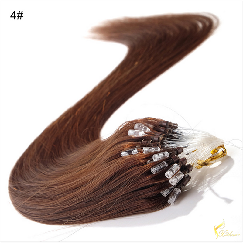 Brazilian Micro Ring Loop Hair Extensions Silky Straight Human Hair
