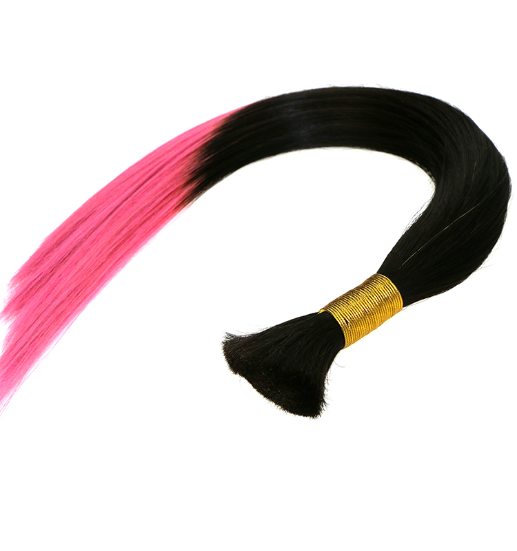 Brazilian human hair bulk 100g bundle top quality ombre hair