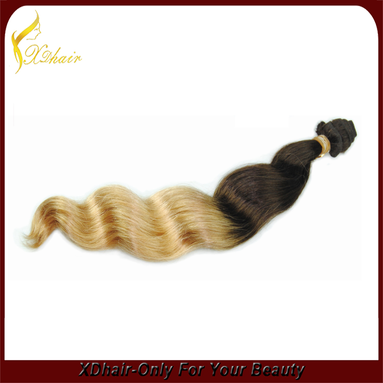 Cheap fast delivery high quality 100% European remy human hair weft bulk loose wave two tone double drawn hair weave