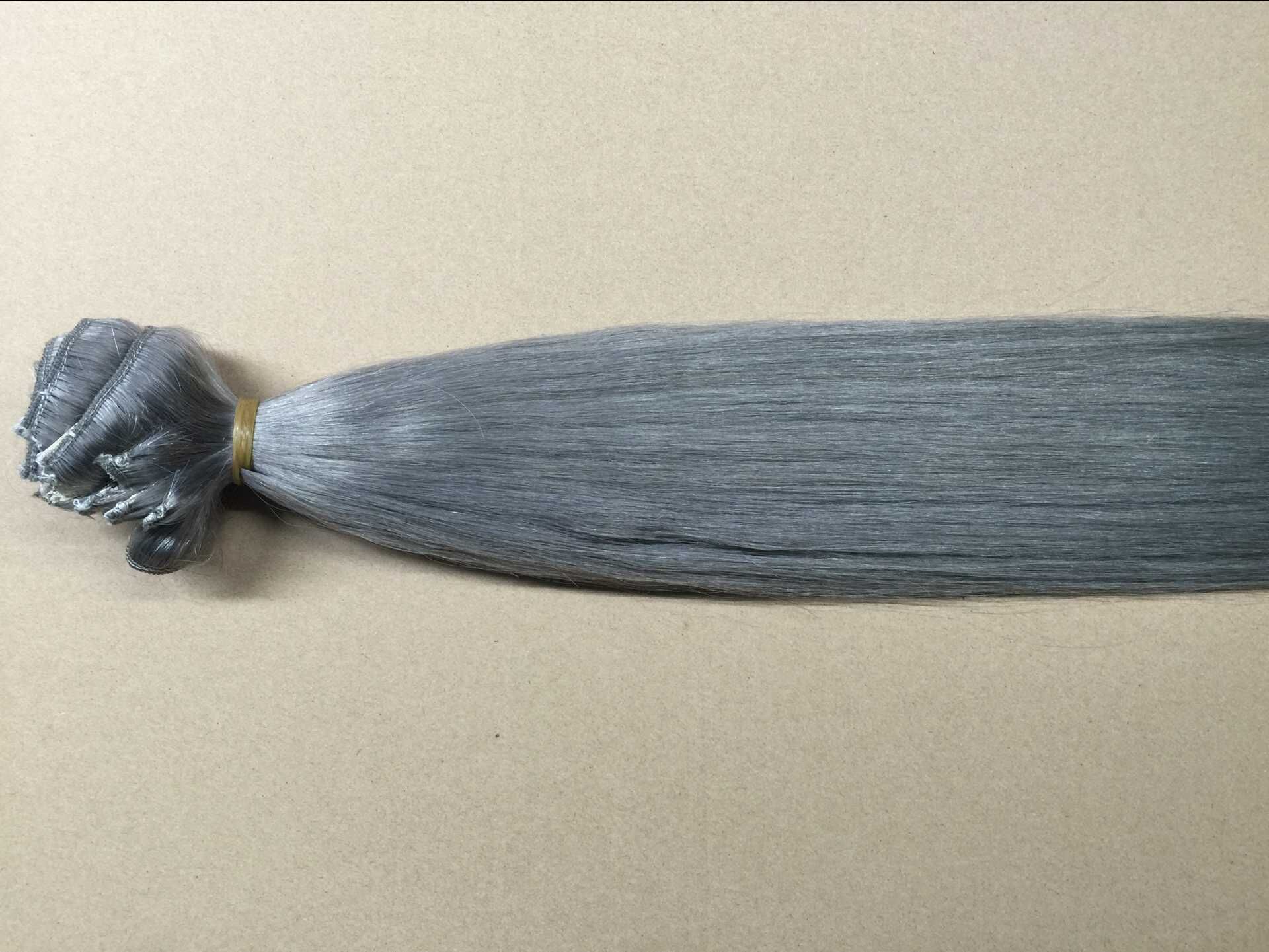Cheap grey color Clip In Hair Extensions