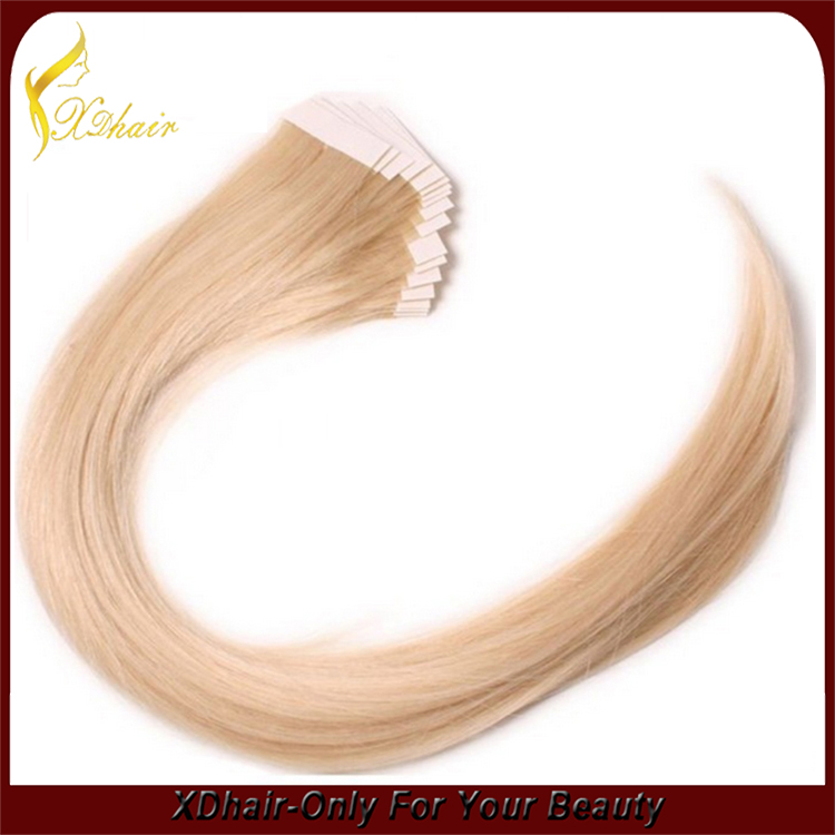 Cheap high quality best blue glue100% Brazilian virgin remy hair Germany blue glue double drawn tape hair extension