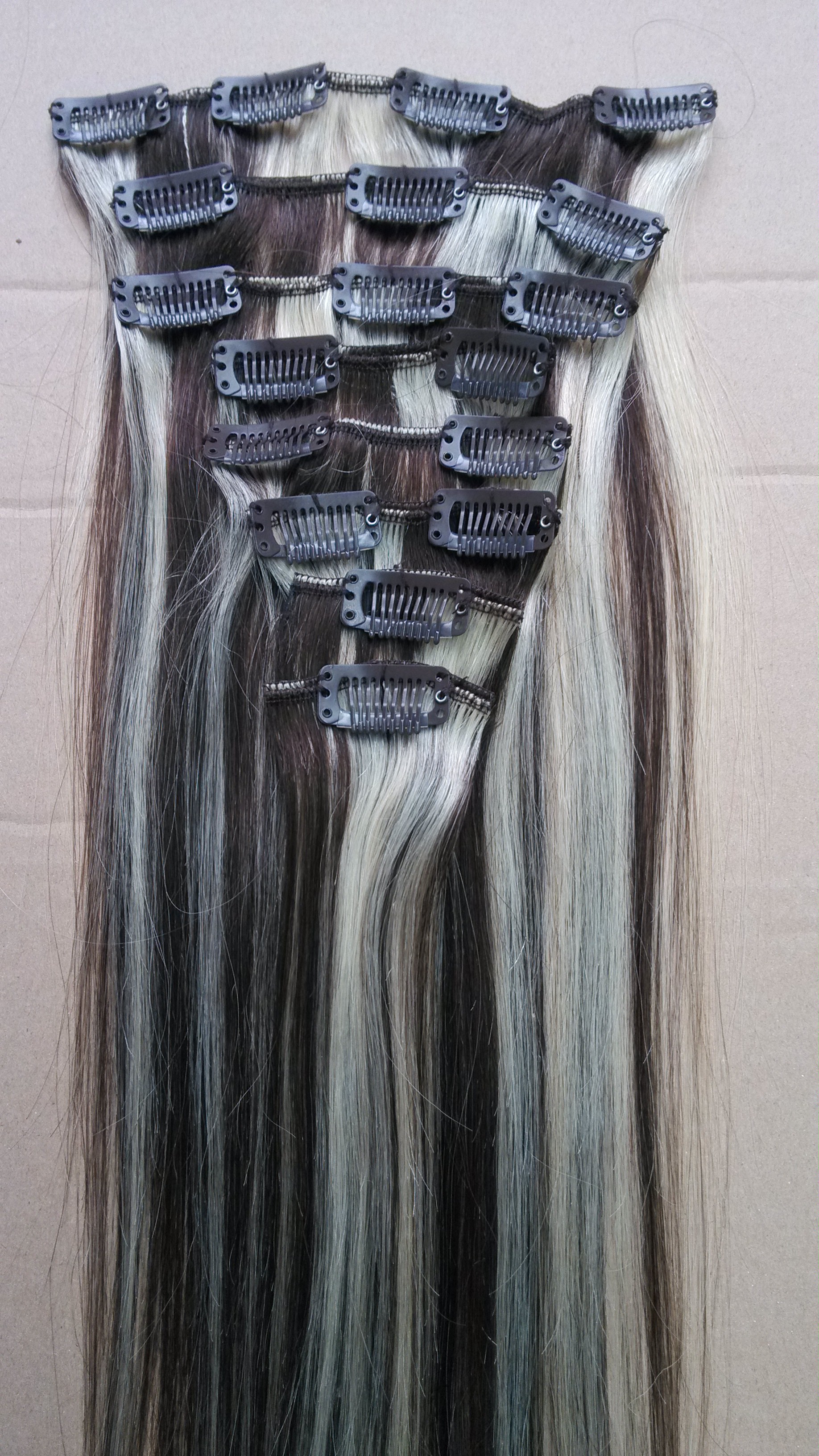 Cheap human hair clip in hair extension for african american wavy clip in hair extensions