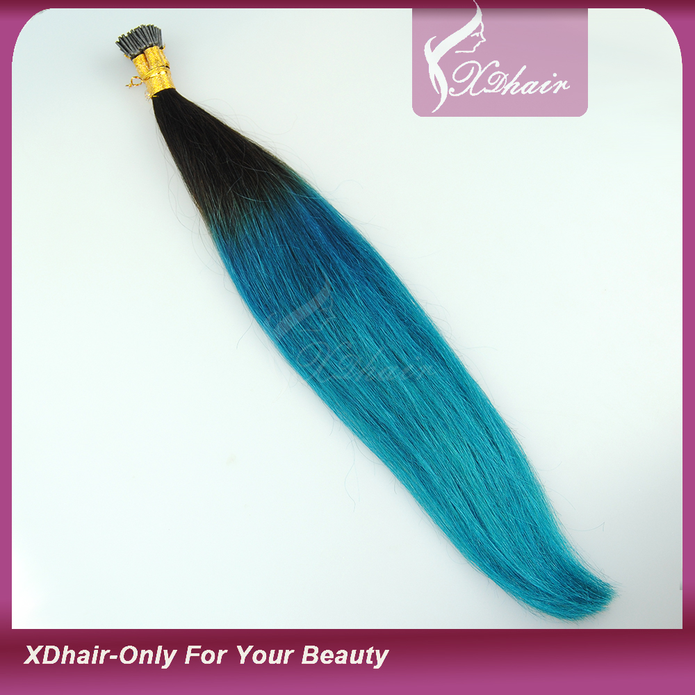 Cheap i tip 100% virgin indian remy hair extensions