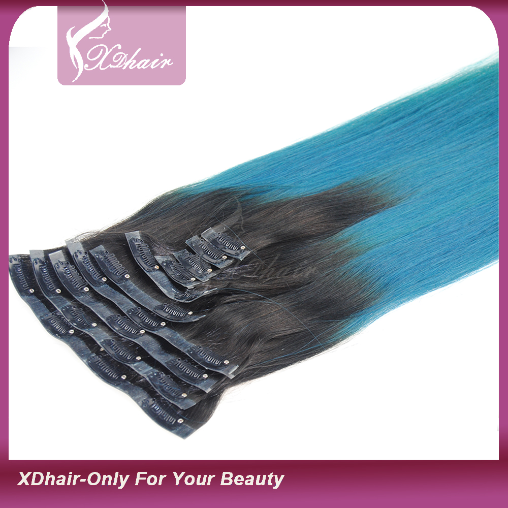 China Golden Supplier 100% Remy Human Hair Thick Cuticles Correct Double Drawn Clips in Remy Hair Extension 7Pieces