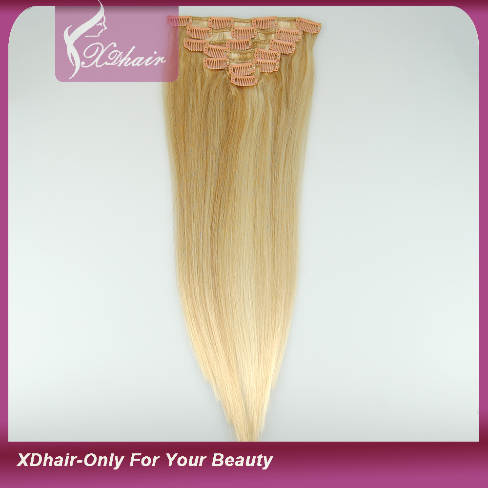 Clip in Hair Extensions 100% Human Hair High Quality Cheap Price Manufacture Wholesale Silky Straight Wave