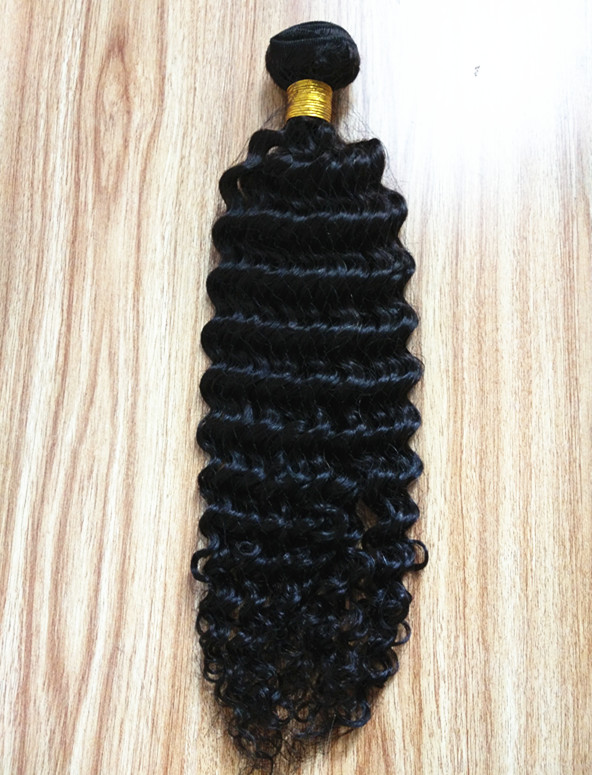 Deep wave human hair extension natural black weaving hair wave
