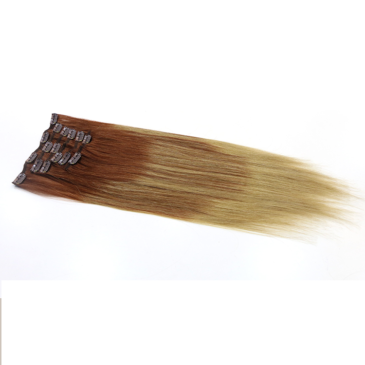 Direct Factory Wholesale Double Drawn Thick Ends Remy Clip In Hair Extension