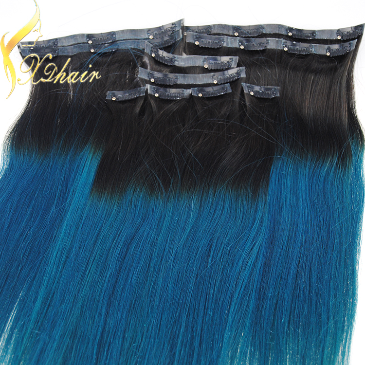 Double Drawn 220g Remy Cheap 100% Human Hair Clip In Hair Extension