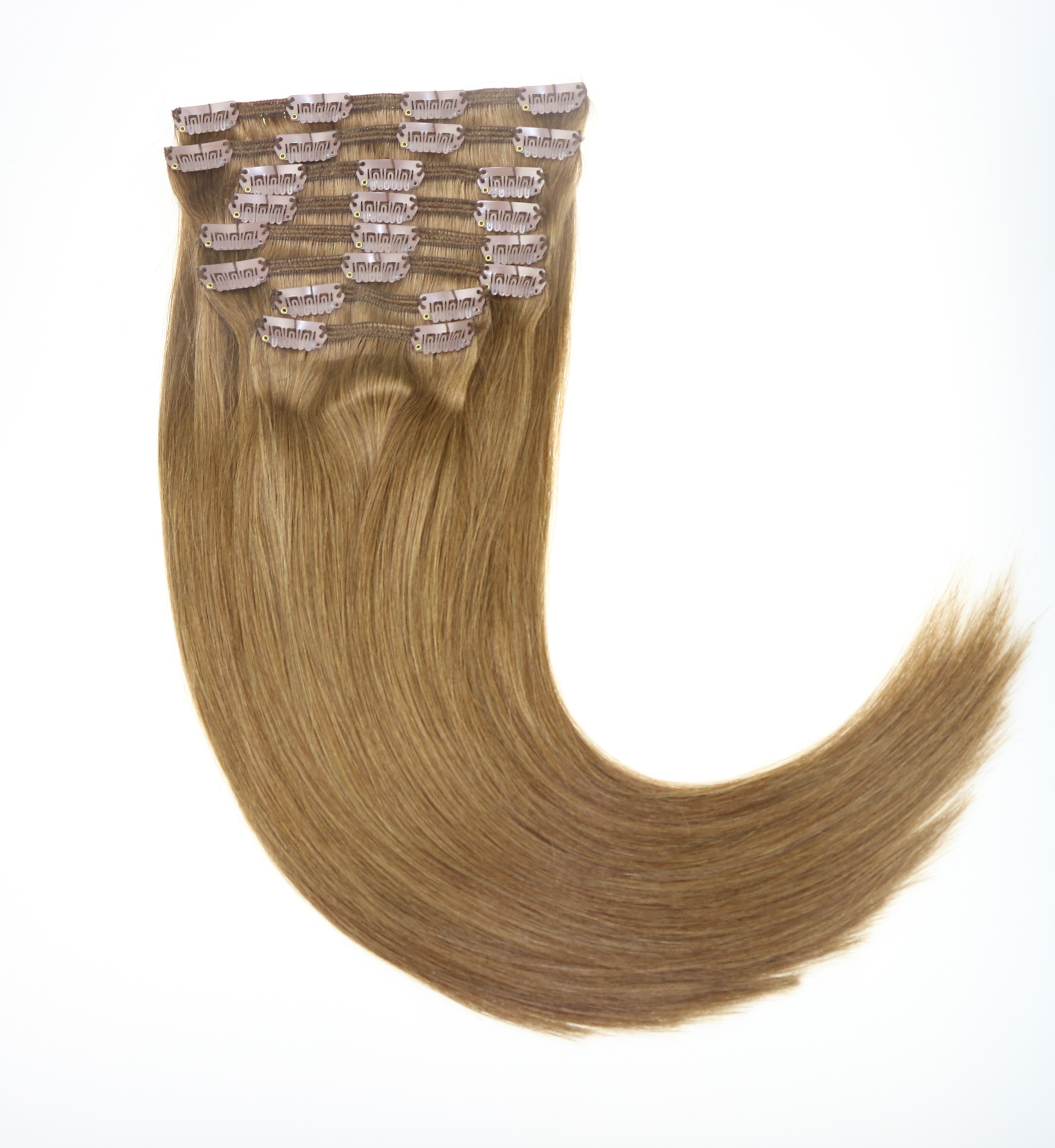 Double Drawn Remy Clip in Hair Extensions 220gram thick human hair clip in hair