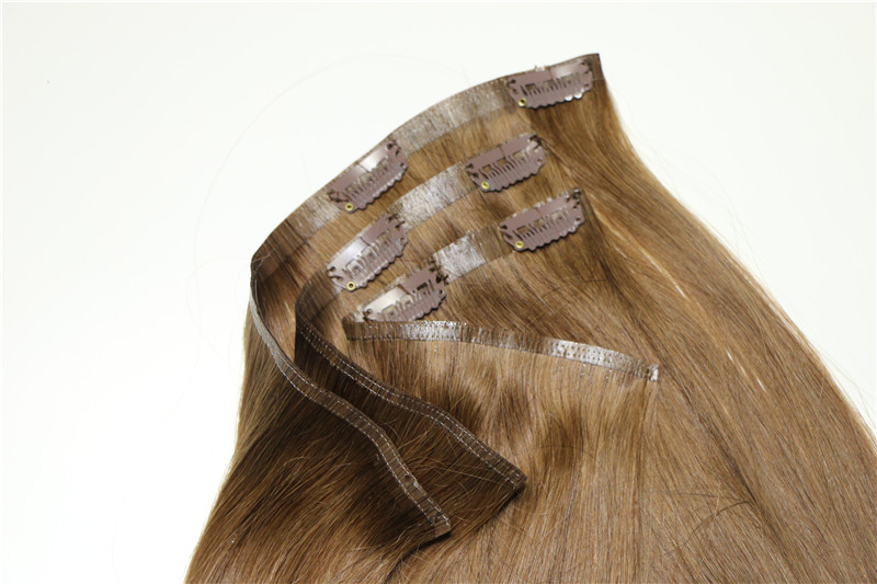 Double drawn Clip in human hair extensions 200g 10pcs with 22clips full head clip in remy hair extension