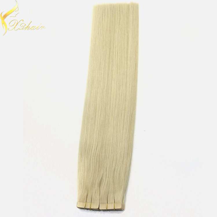 Fast ship large stock double drawn tape in hair blonde