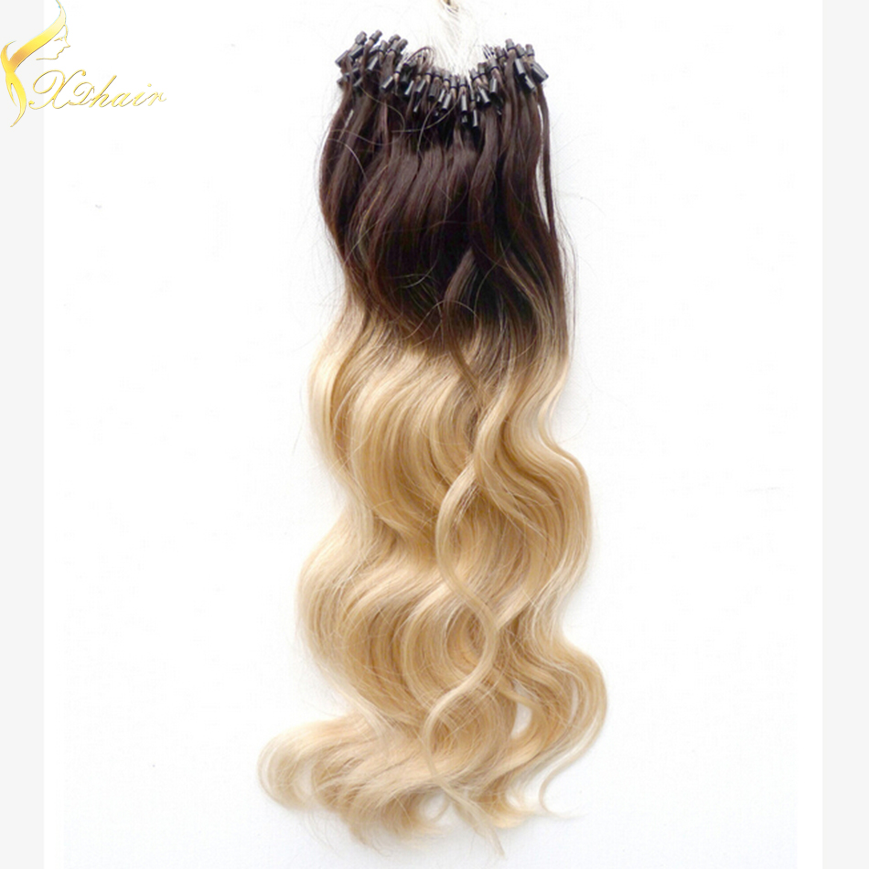 Full cuticle aligned 100% brazilian hair human hair type virgin remy micro ring hair