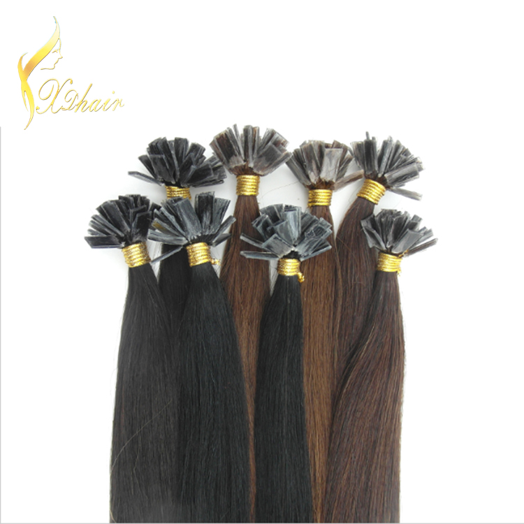 Fusion pre-bounded keratin tip hair Flat tip hair extensions 100% virgin remy brazilian human hair extension