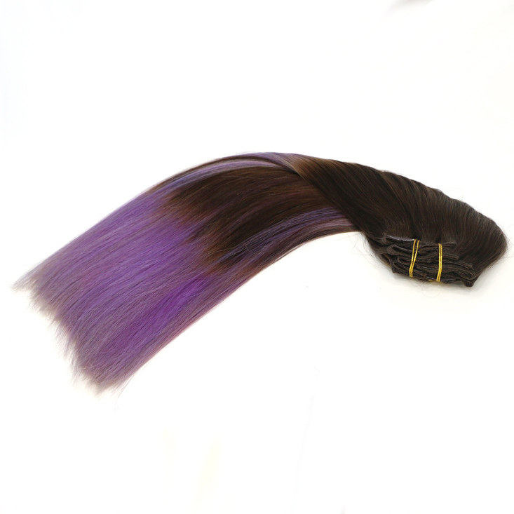 Grade AAA blonde light color clip in human hair weft/extension clip hair weft silky straight