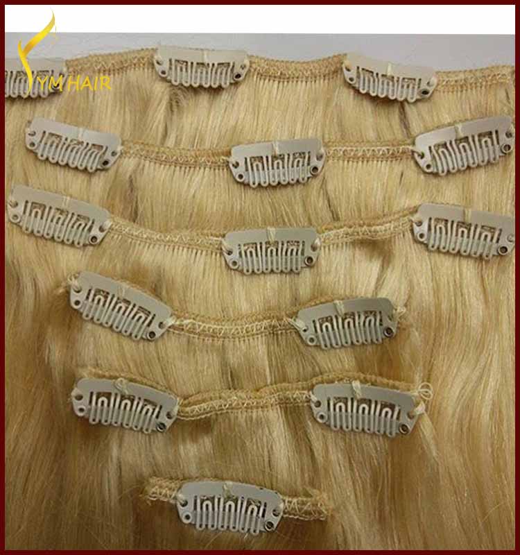 Gray color double drawn clip in hair