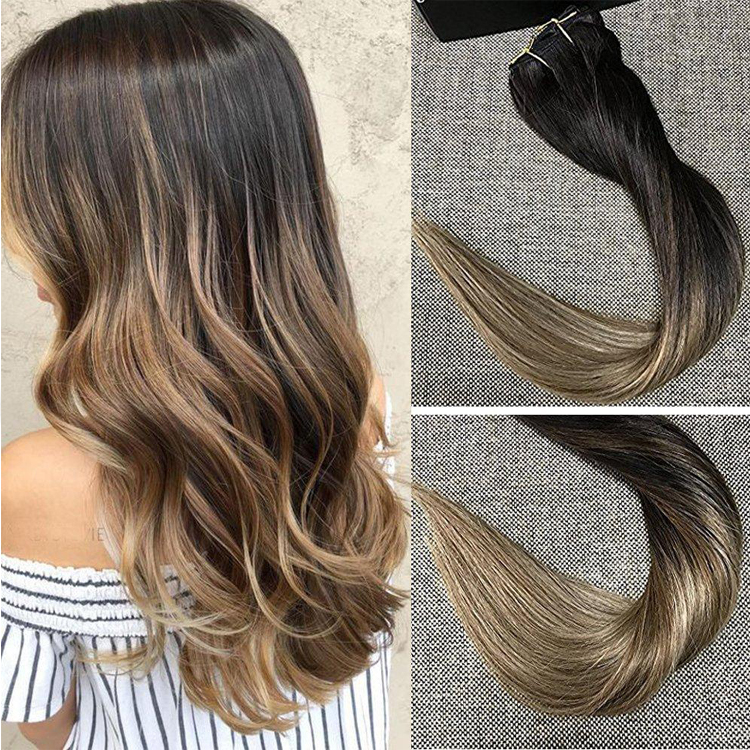 High Quality Cheap 100% Brazilian Human Hair Pu Skin weft Clip In Remy Hair Extension