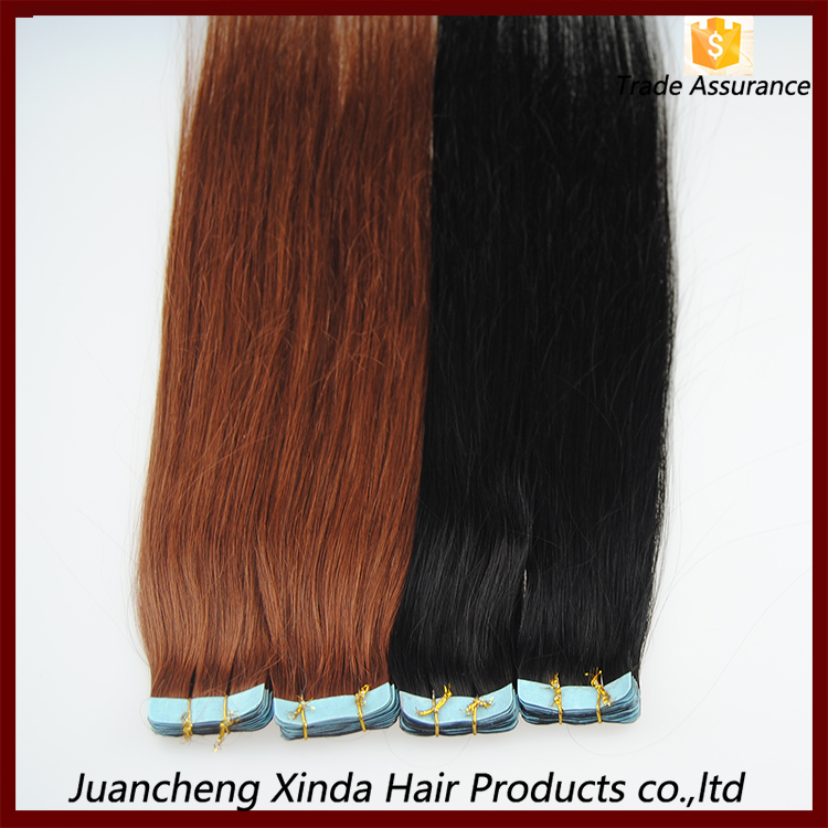 High quality tangle free 100% human custom tape human hair extension