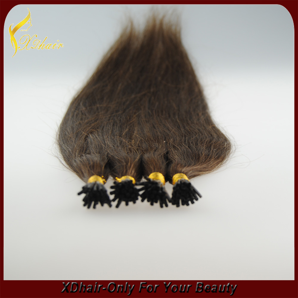 Hot sell top quality virgin brazilian human hair straight I tip hair extensions