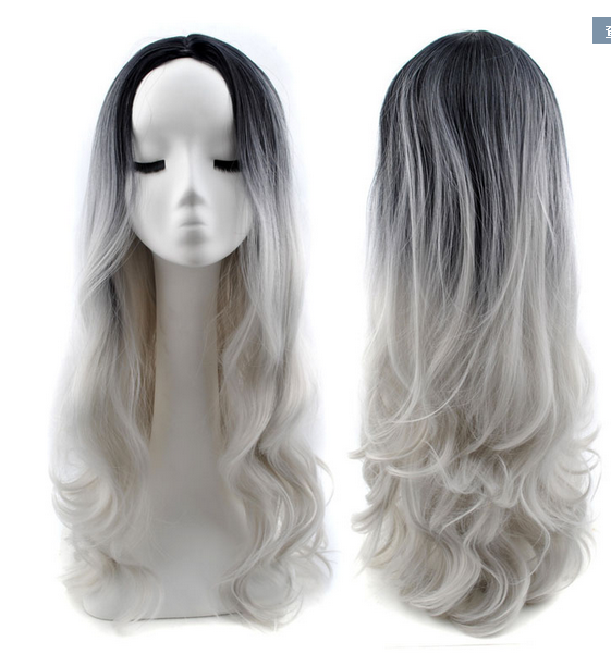 Human hair wig high quality hair extension gey hair