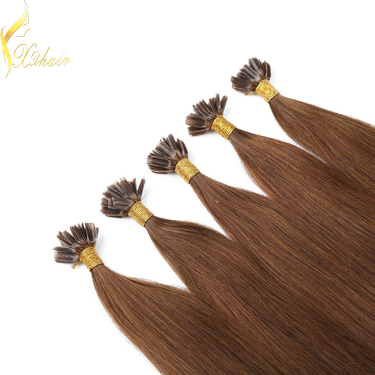 Human hir U tip best quality hair extension double drawn brazilian hair