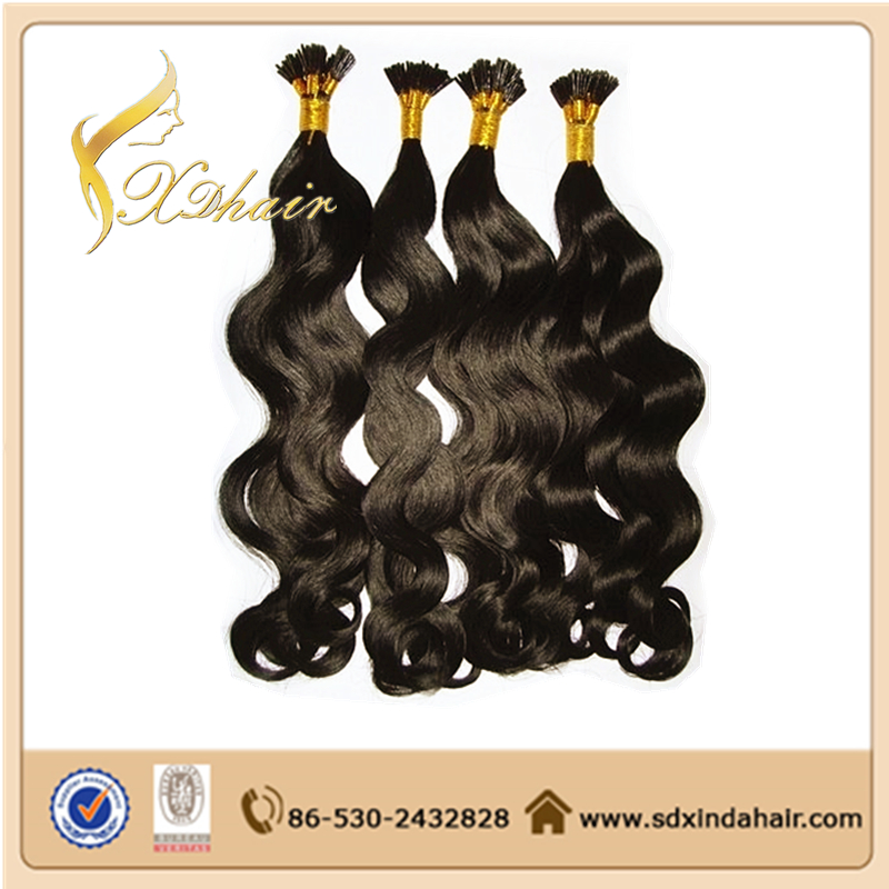 I tip human hair extensions 0.5g strand remy human hair 100% human hair virgin brazilian hair Cheap Price Wavy Hair