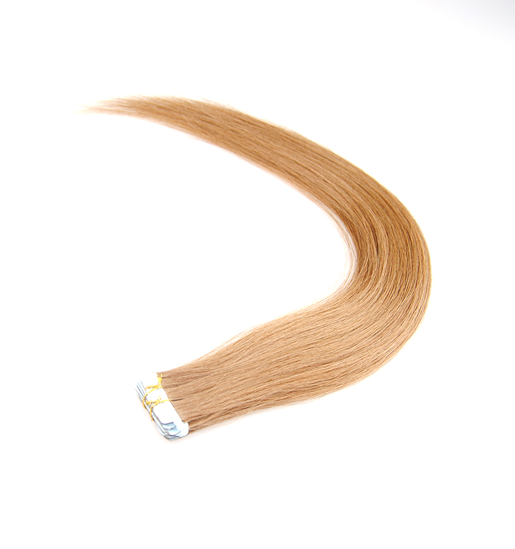 Light blond tape human hair extension pu skin weft
