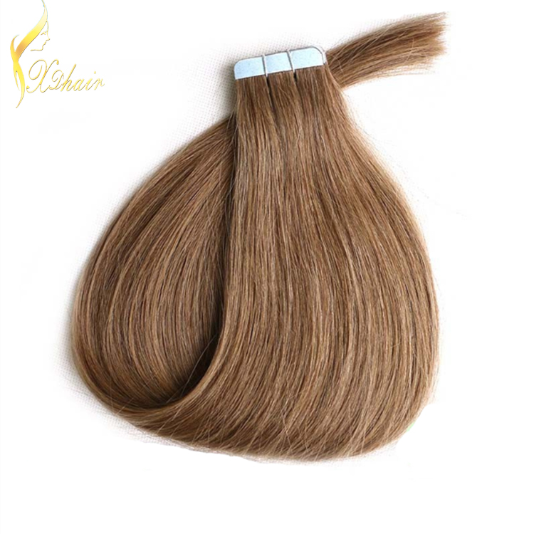 Light brown hair extension skin weft 2.5g piece one year hair weft peruvian hair