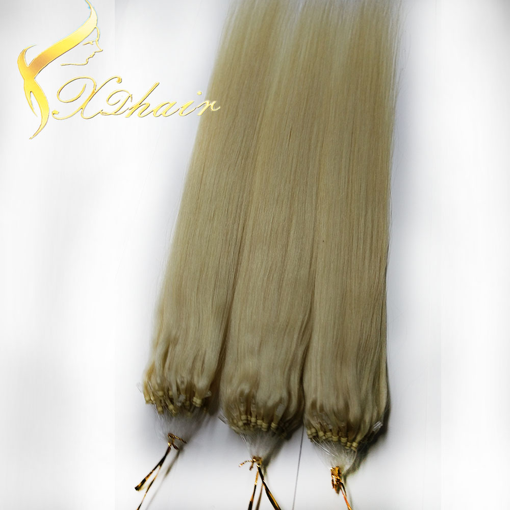 Micro loop ring hair loop wire light blond brazilian hair