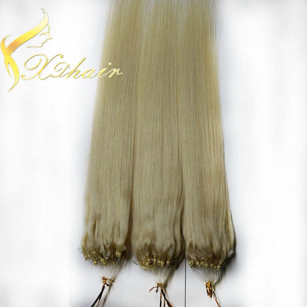 Micro loop ring human hair extension top quality blond hair 1g piece