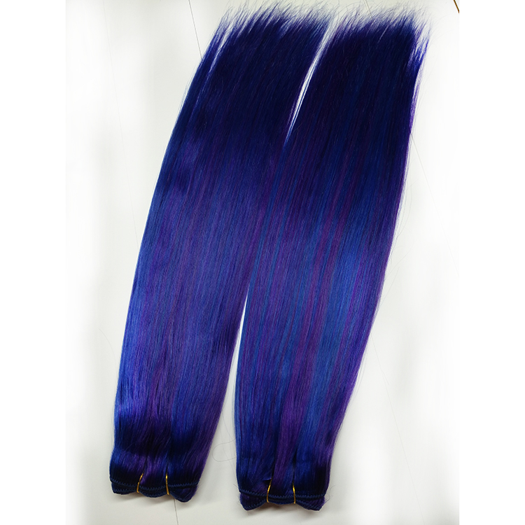 Mix color hair weft  highlight purple color blue weaving 150g per pack bulk order price