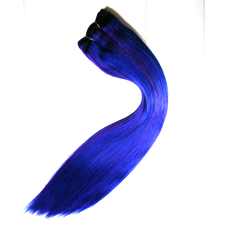 Mezclar el color del pelo de la trama del relieve de color azul púrpura tejido de 150 g por paquete precio de la orden a granel