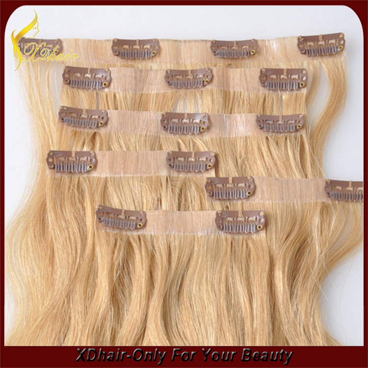 New arrival hot selling 100% Indian virgin remy hair bulk body wave double weft clip in hair extension