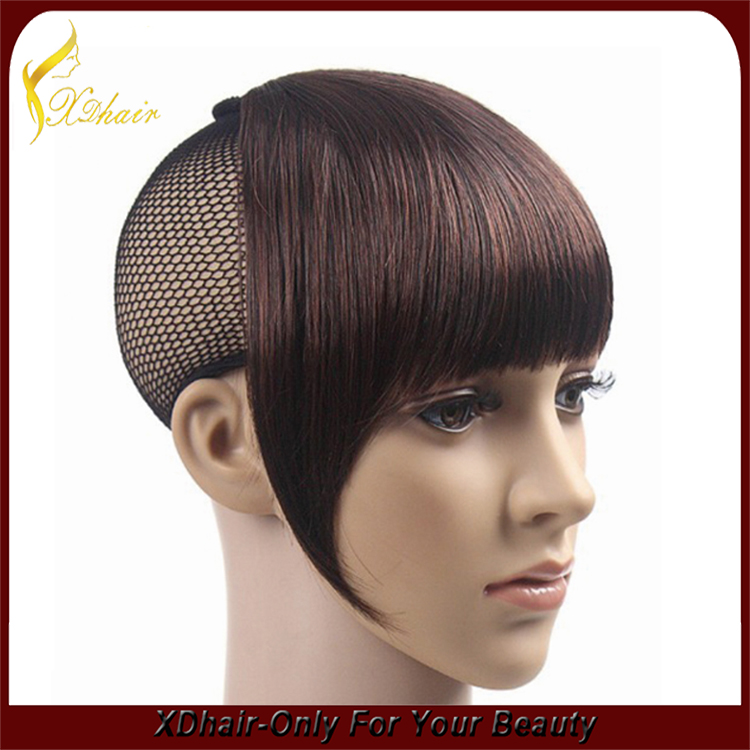 New style hot selling high quality 100% unprocessed Brazilian virgin remy hair clip in bangs hair extension