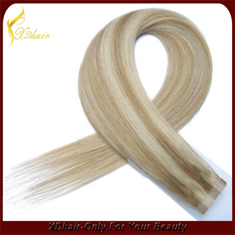 No shedding no tangle new style blue glue 100% Brazilian virgin remy hair Germany blue glue beautiful colored tape hair extension