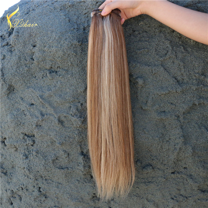 Piano color Remy Virgin Brazilian Human Hair Machine Weft/Hotsale Brazilian Human Hair Weaving