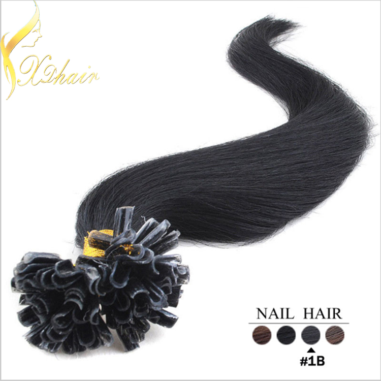 Remy fusion keratin nail tip hair U tip virgin hair wholesale, 5a full cuticle remy Prebonded U tip virgin hair