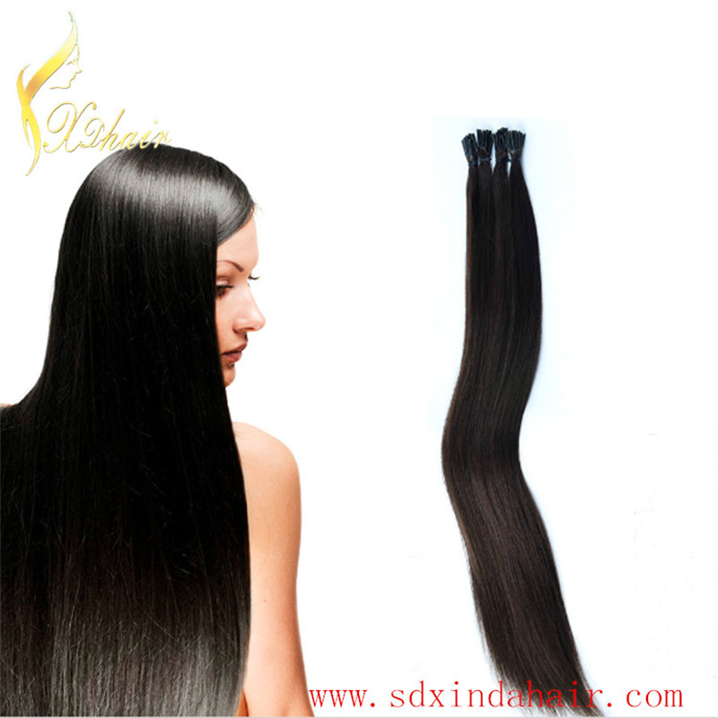 Russian virgin remy 1g stick i tip curly hair extensions